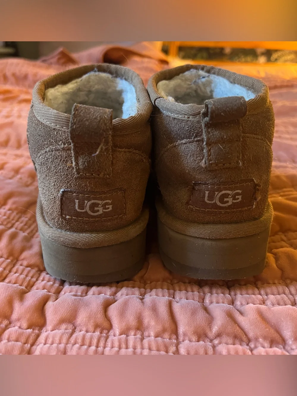 UGG Kids Brown Cozy Faux-Shearling Lined One-Piece Slip-On Platform